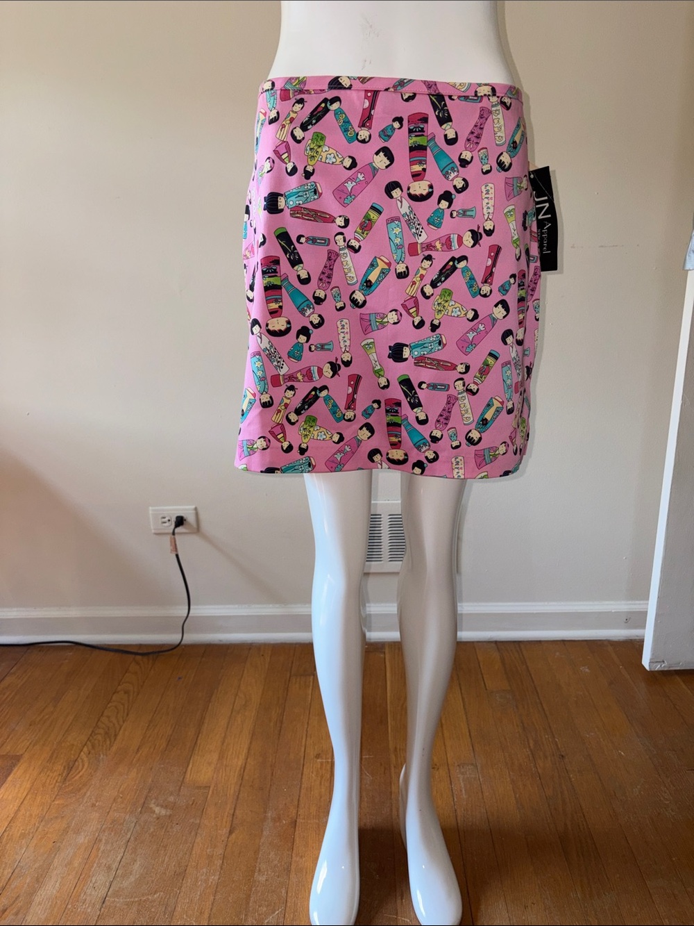 Women's Pink Printed Mini Skort with Playful Pattern